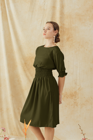 Lydia Chloe Dress in Olive