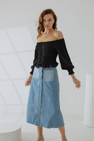 
            
                Load image into Gallery viewer, Michella Patrice Smock Top In Black
            
        
