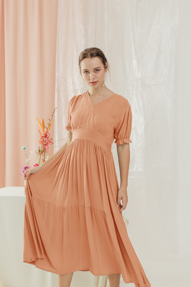 Catherine Pastel Dress in Orange