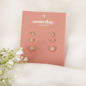
            
                Load image into Gallery viewer, Gold Stars Triset Earrings
            
        