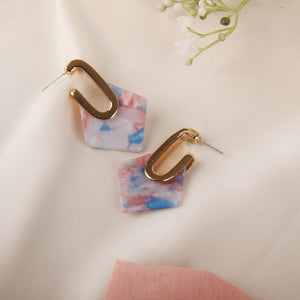 Multicolor Drops Triangle Earrings