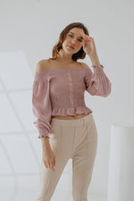 Michella Patrice Smock Top In Pink