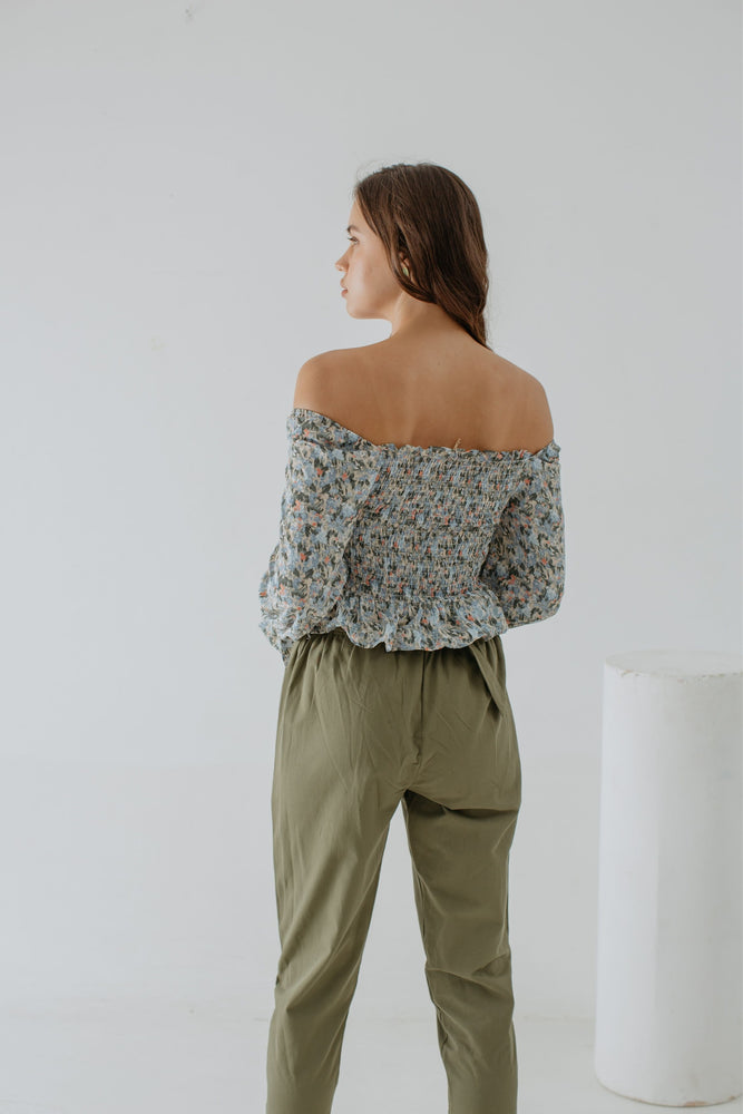 Aline Desire Smock Top In Green