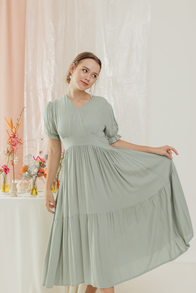 Catherine Pastel Dress in Green