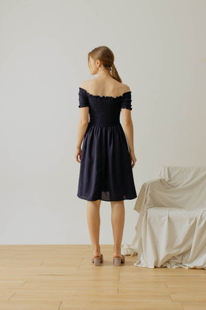 
            
                Load image into Gallery viewer, Maurice Smock Dress Navy
            
        