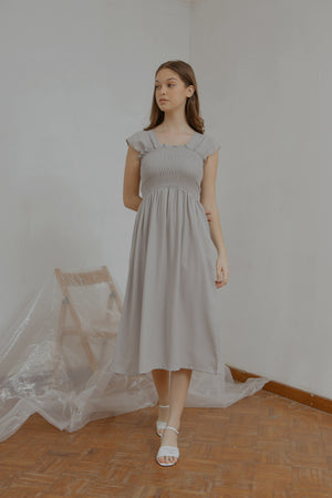 
            
                Load image into Gallery viewer, Ingrid Smock Dress in Grey
            
        