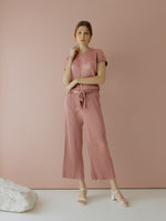 Velery Pleats Jumpsuit in Pink