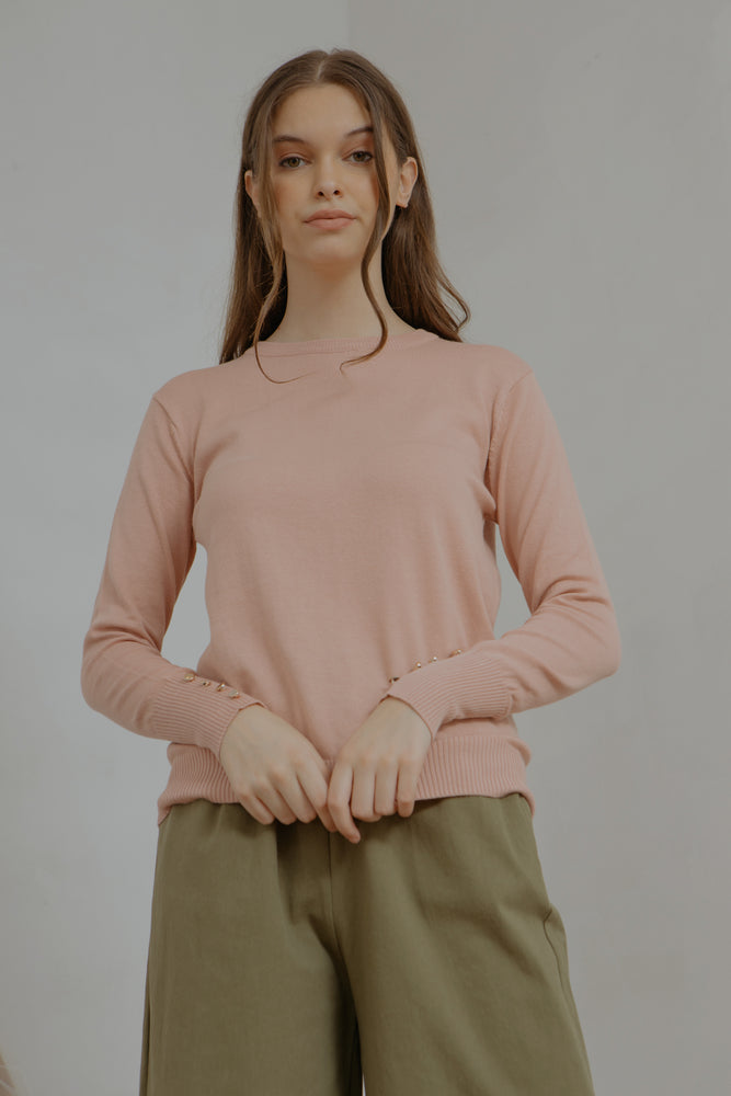 Andrea Button Long Knit Sweater