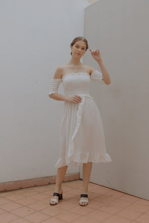 
            
                Load image into Gallery viewer, Athena Smock White Dress
            
        