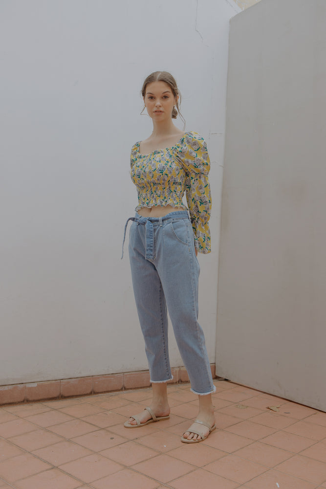 
            
                Load image into Gallery viewer, Rosey Smock Top in Yellow
            
        