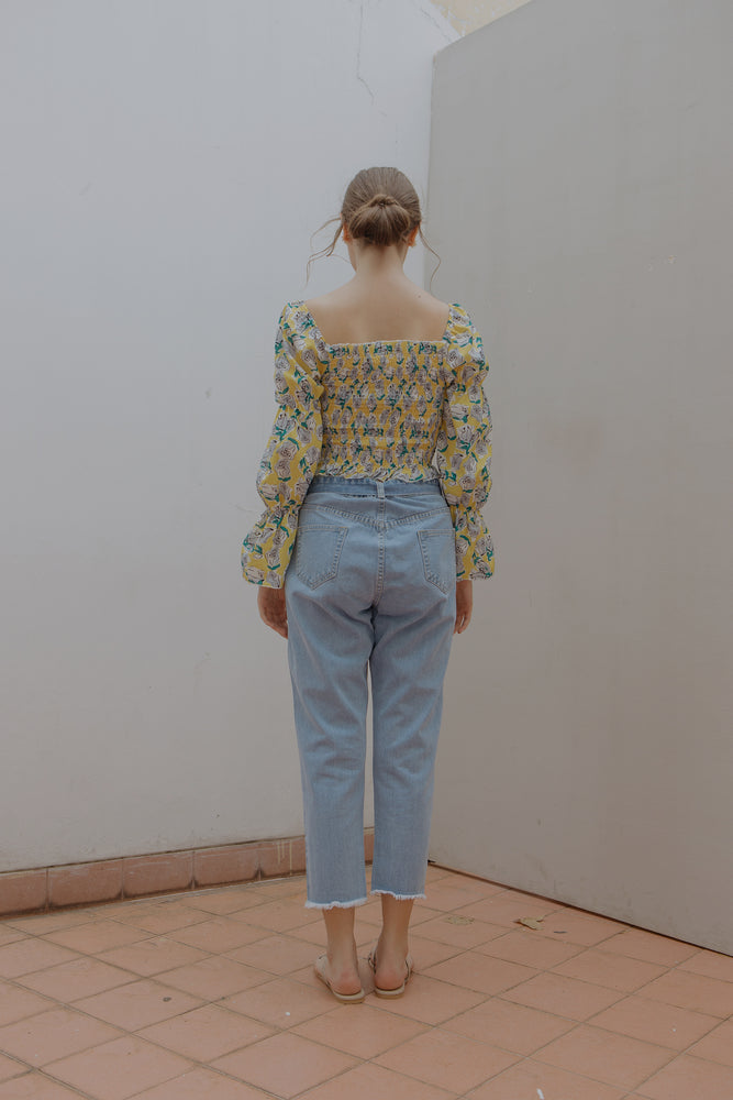 
            
                Load image into Gallery viewer, Rosey Smock Top in Yellow
            
        