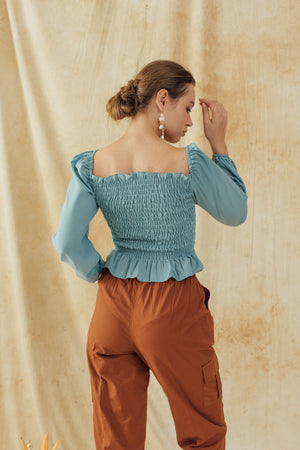 Mariena Smock Top In Blue