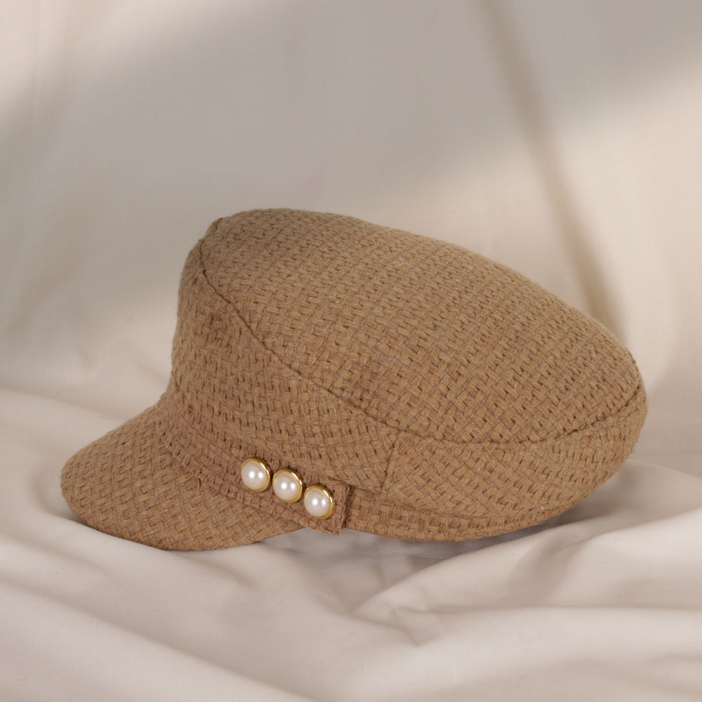 Side Pearl Brown Military Hat